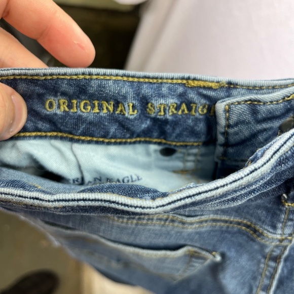 American Eagle Original Straight Extreme Flex Jeans Mens 26/30 Blue Denim 2296 - Picture 3 of 11